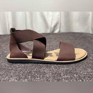 Sorel Ella Brown Leather Sandal Size 7.5